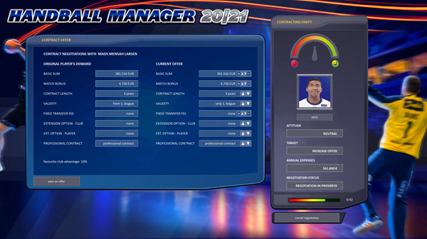 Игра Handball Manager 2021, скриншот