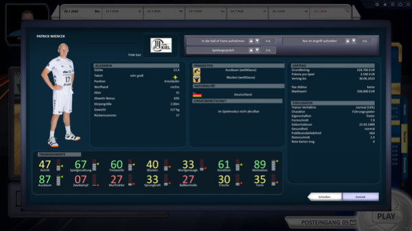 Игра Handball Manager 2021, скриншот