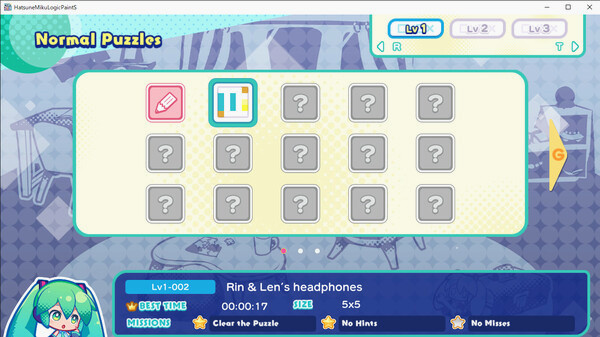Игра Hatsune Miku Logic Paint S, скриншот