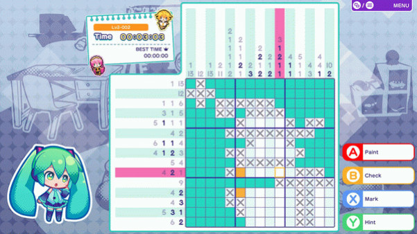 Игра Hatsune Miku Logic Paint S, скриншот