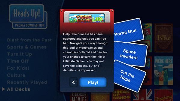 Игра Heads Up! Phones Down Edition, скриншот