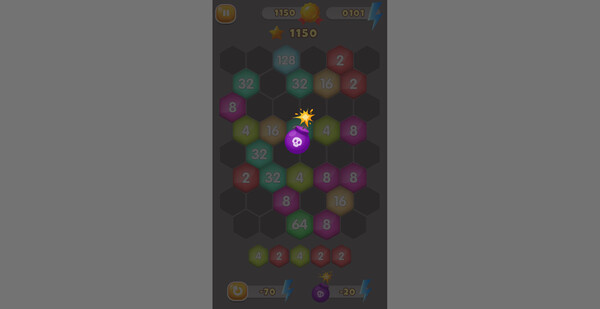 Игра HexaMerge 2048, скриншот