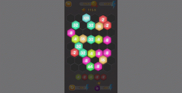Игра HexaMerge 2048, скриншот