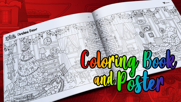 Игра Hidden Cats in Christmas - Coloring Book and Poster, скриншот