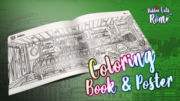 Игра Hidden Cats in Rome - Printable PDF Coloring Book and Poster, скриншот