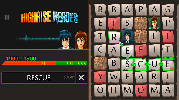 Игра Highrise Heroes: Word Challenge, скриншот