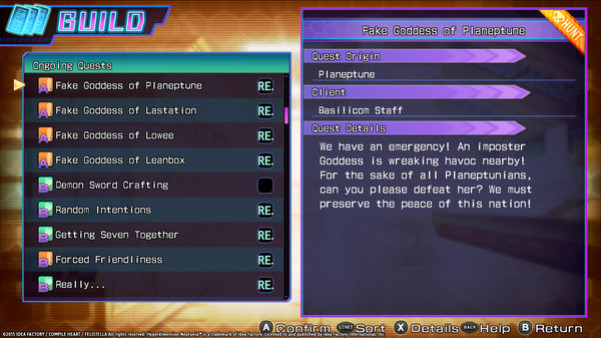 Игра Hyperdimension Neptunia Re;Birth3 Shares Quests, скриншот