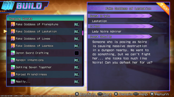 Игра Hyperdimension Neptunia Re;Birth3 Shares Quests, скриншот