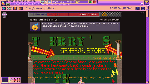 Игра Hypnospace Outlaw, скриншот