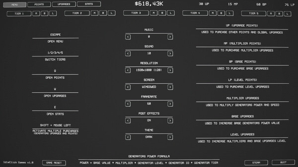Игра Idle Tiers, скриншот