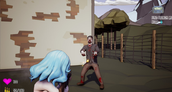 Игра Inglorious Waifu VS Nazi Zombies, скриншот