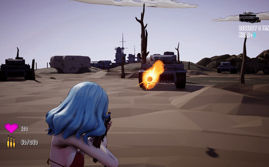 Игра Inglorious Waifu VS Nazi Zombies, скриншот