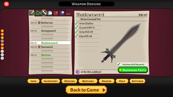 Игра Jacksmith: Weapons and Warriors, скриншот