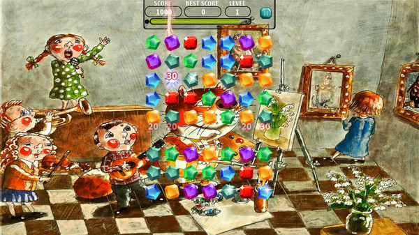 Игра JotMW: Cat and Children Jewel Match, скриншот