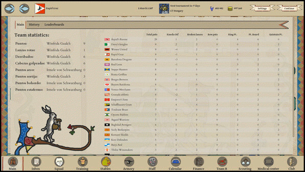 Игра Jousting Manager, скриншот