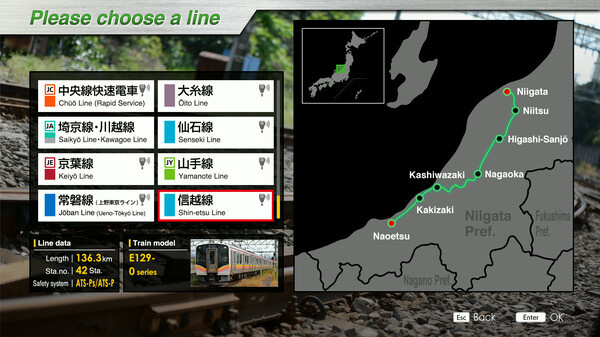 Игра JR EAST Train Simulator: Shin-etsu Line (Naoetsu to Niigata) E129-0 series, скриншот