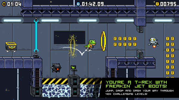 Игра JumpJet Rex, скриншот