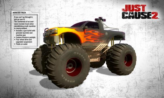 Игра Just Cause 2: Monster Truck DLC, скриншот