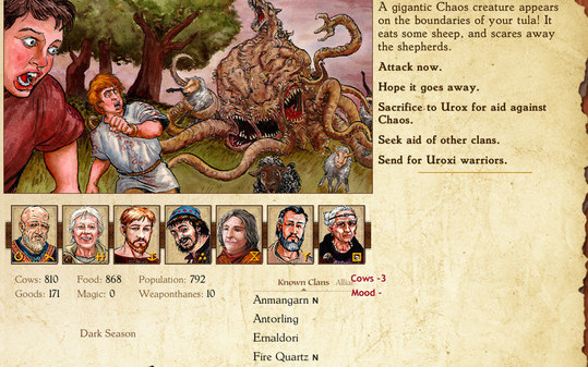 Игра King of Dragon Pass, скриншот