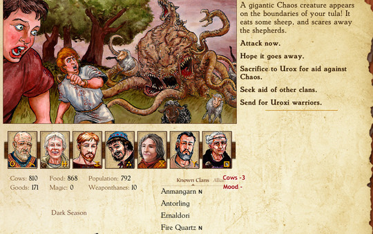 Игра King of Dragon Pass, скриншот