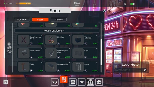 Игра LOVE Hotel Simulator 🏩, скриншот