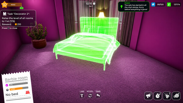 Игра LOVE Hotel Simulator 🏩, скриншот