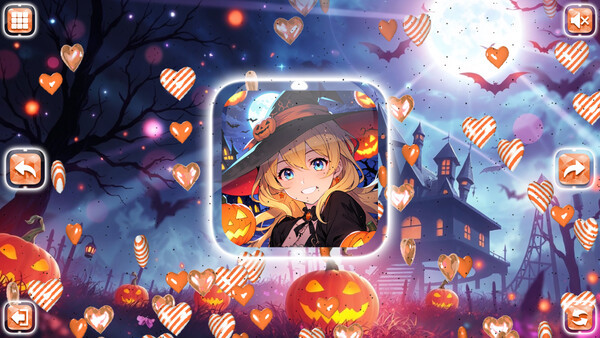 Игра Lovely Anime Puzzle: Halloween, скриншот