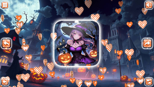 Игра Lovely Anime Puzzle: Halloween, скриншот