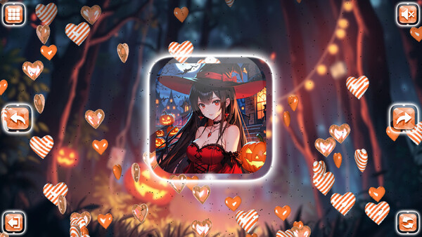Игра Lovely Anime Puzzle: Halloween, скриншот