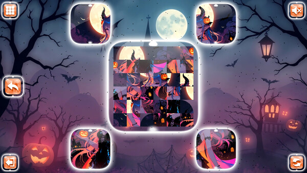 Игра Lovely Anime Puzzle: Halloween, скриншот