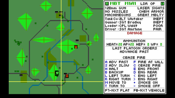 Игра M1 Tank Platoon, скриншот
