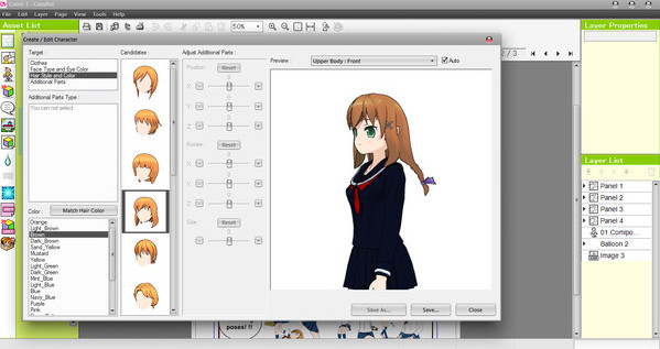 Игра Manga Maker Comipo, скриншот
