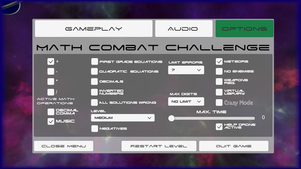 Игра Math Combat Challenge, скриншот