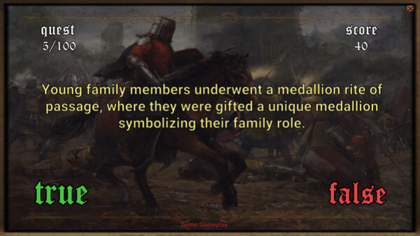 Игра Medieval Questionnaire, скриншот
