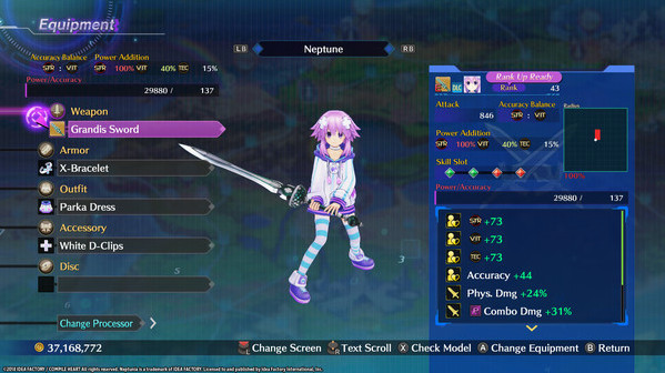 Игра Megadimension Neptunia VIIR - 4 Goddesses Online Adventurer Class Weapon Set, скриншот