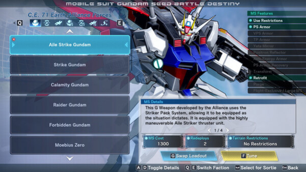 Игра MOBILE SUIT GUNDAM SEED BATTLE DESTINY REMASTERED, скриншот