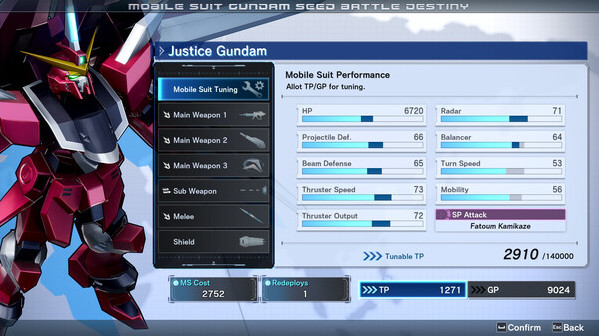 Игра MOBILE SUIT GUNDAM SEED BATTLE DESTINY REMASTERED, скриншот