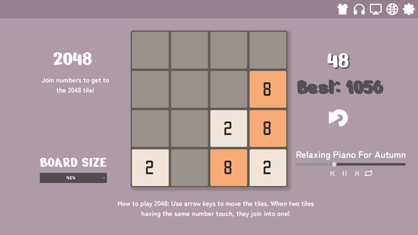 Игра Monotone 2048, скриншот