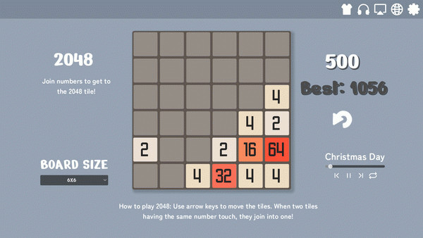 Игра Monotone 2048, скриншот