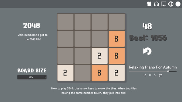 Игра Monotone 2048, скриншот
