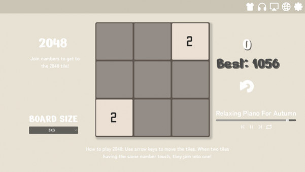 Игра Monotone 2048, скриншот