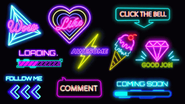 Игра Movavi Video Editor 2024 - Neon Vlog Pack, скриншот