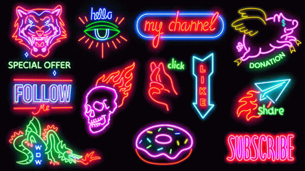 Игра Movavi Video Editor 2024 - Neon Vlog Pack, скриншот