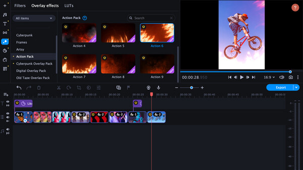Игра Movavi Video Suite 2024 - Action Pack, скриншот