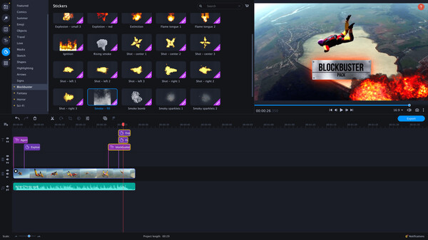Игра Movavi Video Suite 2024 - Cinematic Set, скриншот