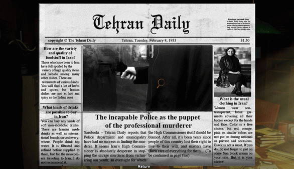 Игра Murder In Tehran's Alleys 1933, скриншот