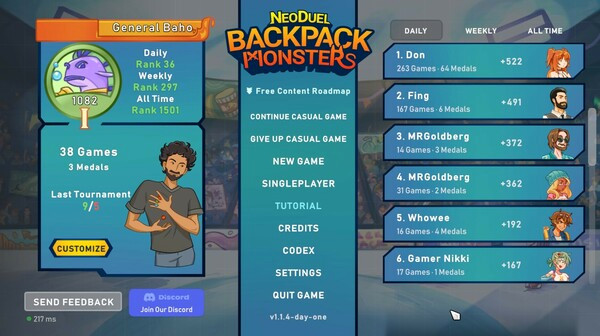 Игра NEODUEL: Backpack Monsters, скриншот