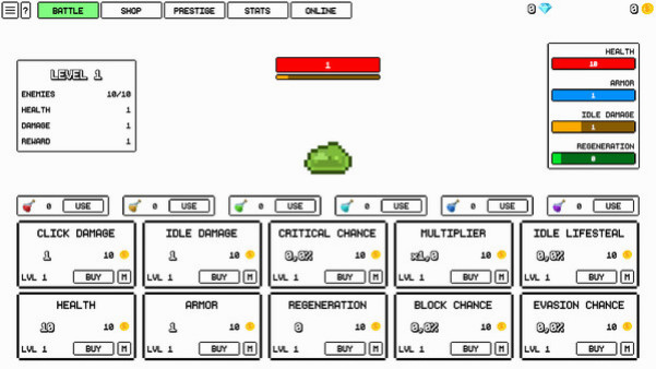 Игра One Life Clicker, скриншот