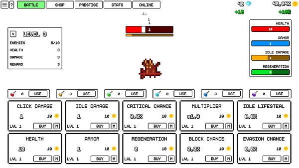 Игра One Life Clicker, скриншот