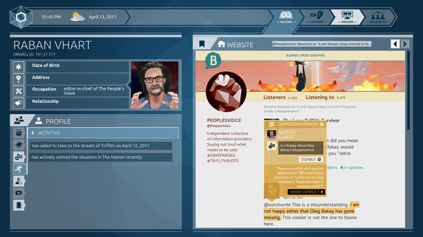 Игра Orwell: Ignorance is Strength, скриншот